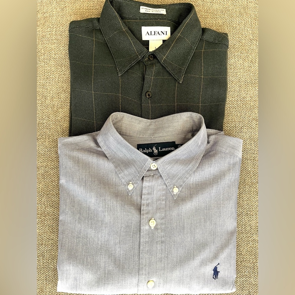 Ralph Lauren & Alfani Men’s Dress Shirts - Set of 2 Shirts - $20.
